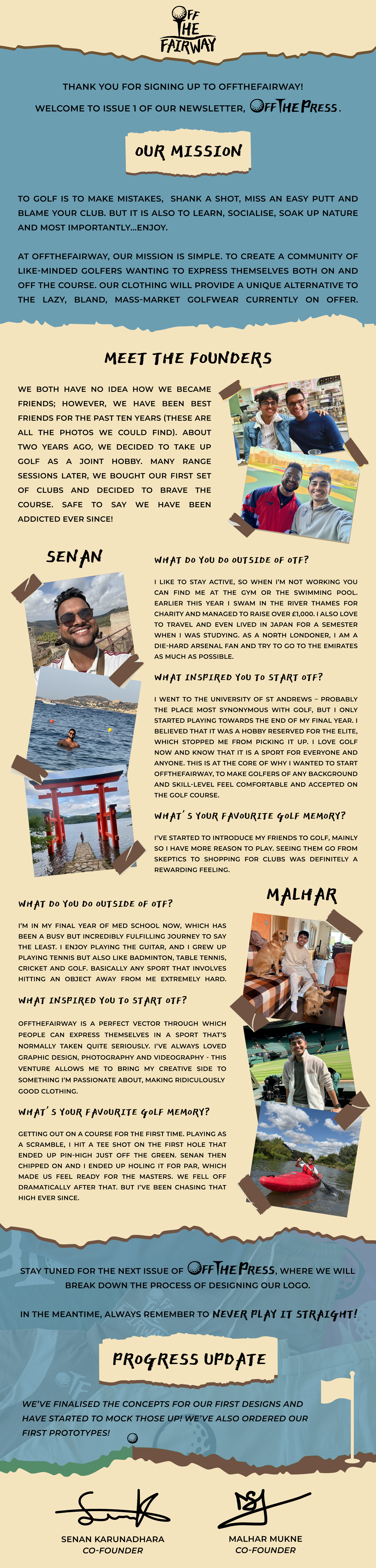 ISSUE #1 - OUR STORY